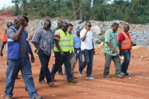 Inspection of road construction site