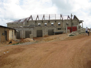 Ghanaian church with unfinished roof