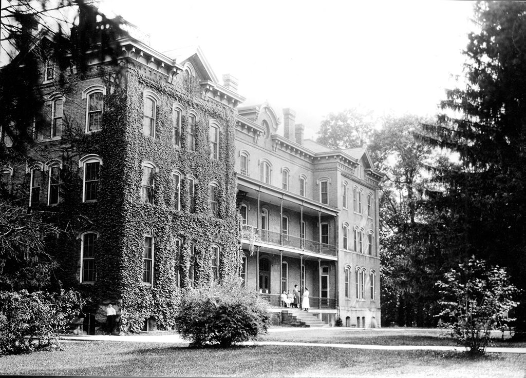Side photo of Fairchild Hall, which continues to be one of the main female halls on campus. 