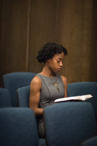 Jean Guerds '19 reads in Danforth Chapel