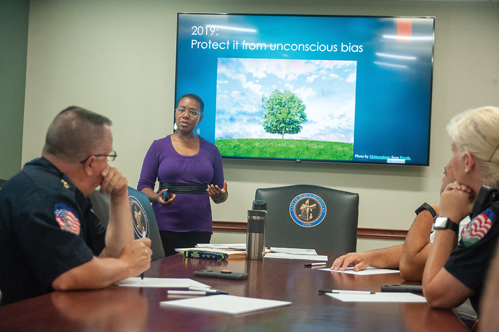 Dr. Kennaria Brown teaches the police department about implicit bias