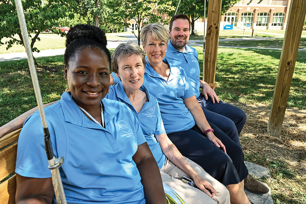 Reverends LeSette Wright, Loretta Reynolds, and Jake Hofmeister alongside Mrs. Marsha Elliott, the office manager for the CCC.