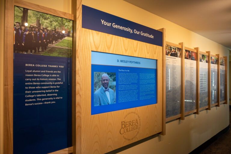 Photo of Donor Wall in Alumni Building