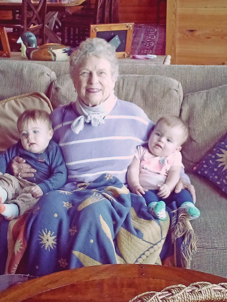 Lillian Everman with great grandchildren