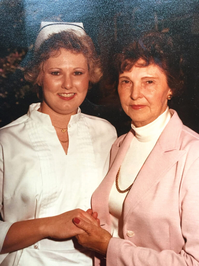 Sherry McCulley and her mother in 1981