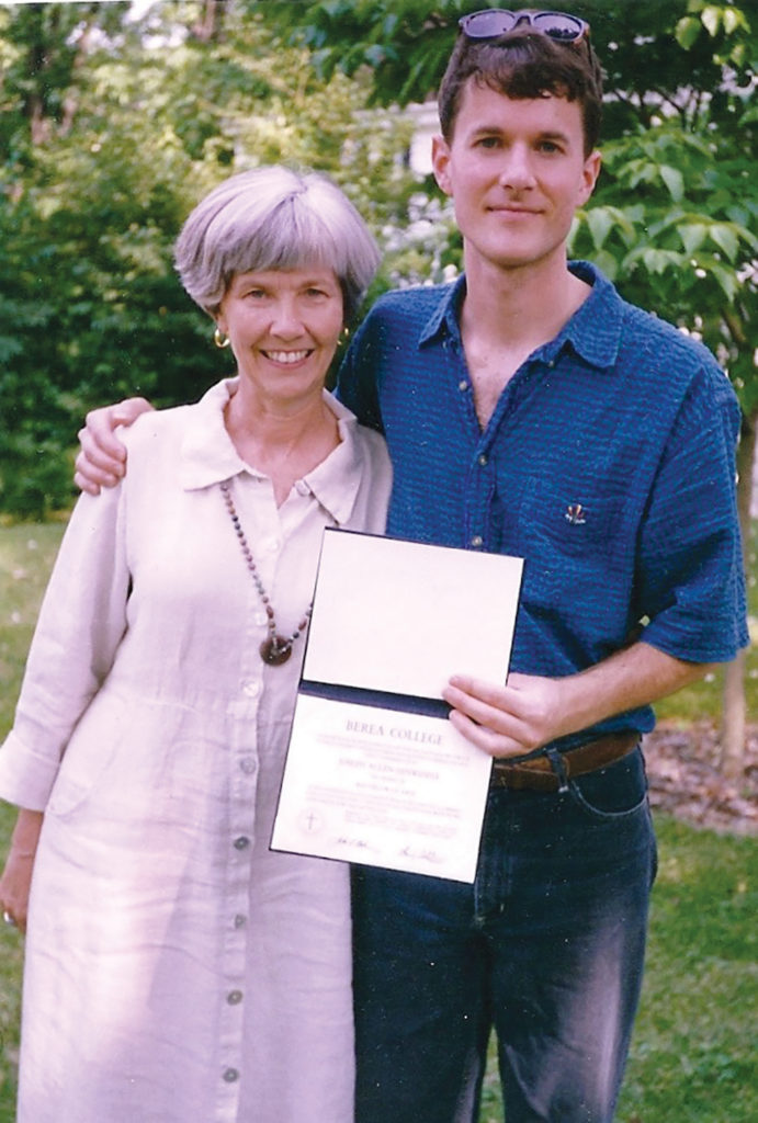 Joe Dinwiddie with his mom Berea College graduation day in 1999