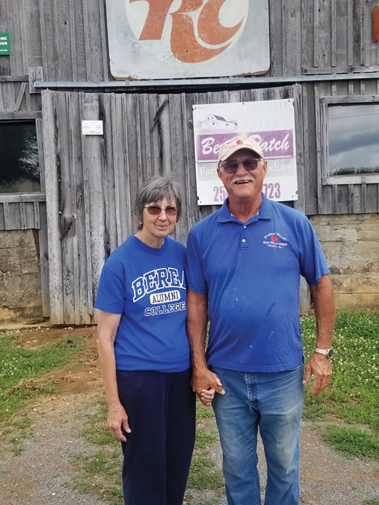 Margaret and David Cox on their berry farm