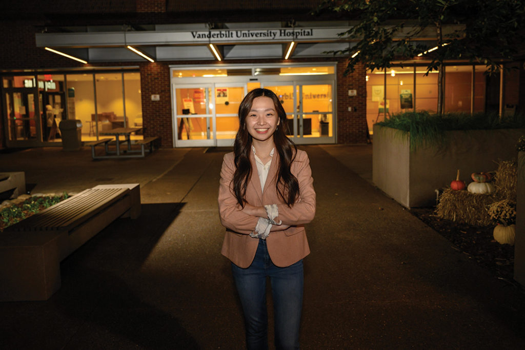Yeongha in front of Vanderbilt University Hospital