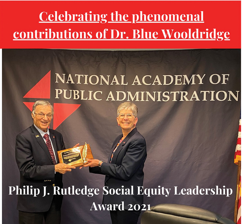 Dr. Woolridge receives Social Equity Leadership Award