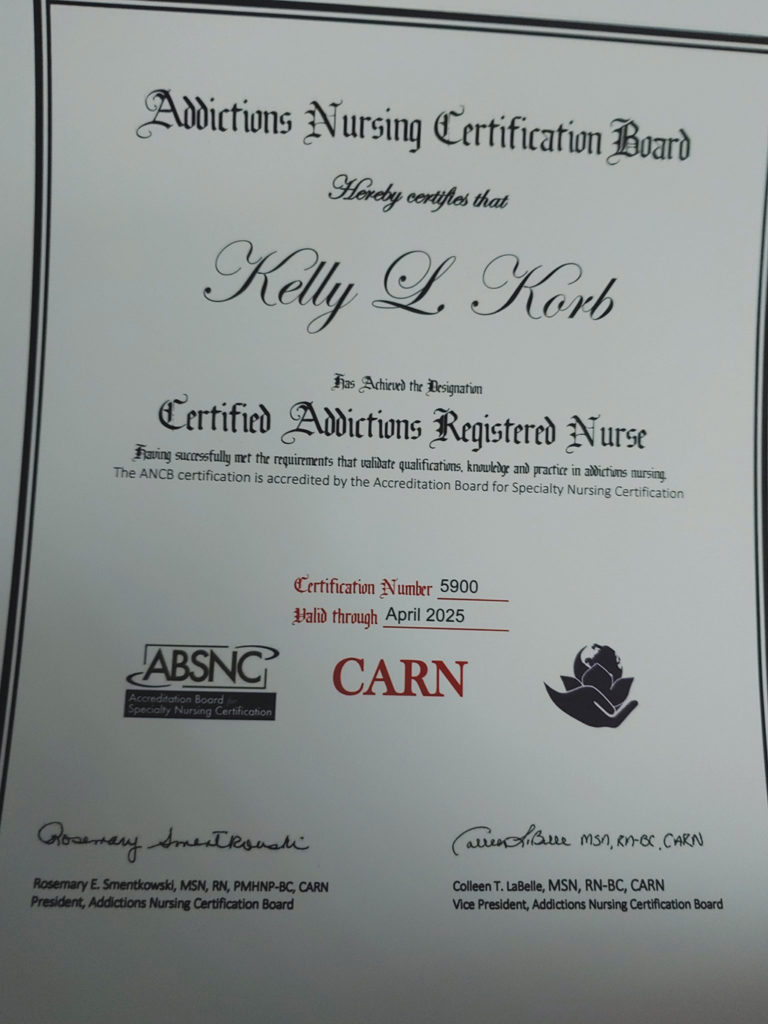 image of Korb's Addiction Registered Nurse certification