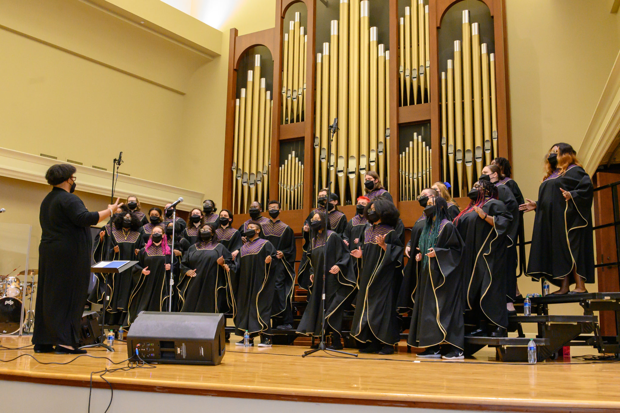 BME singing during a performance