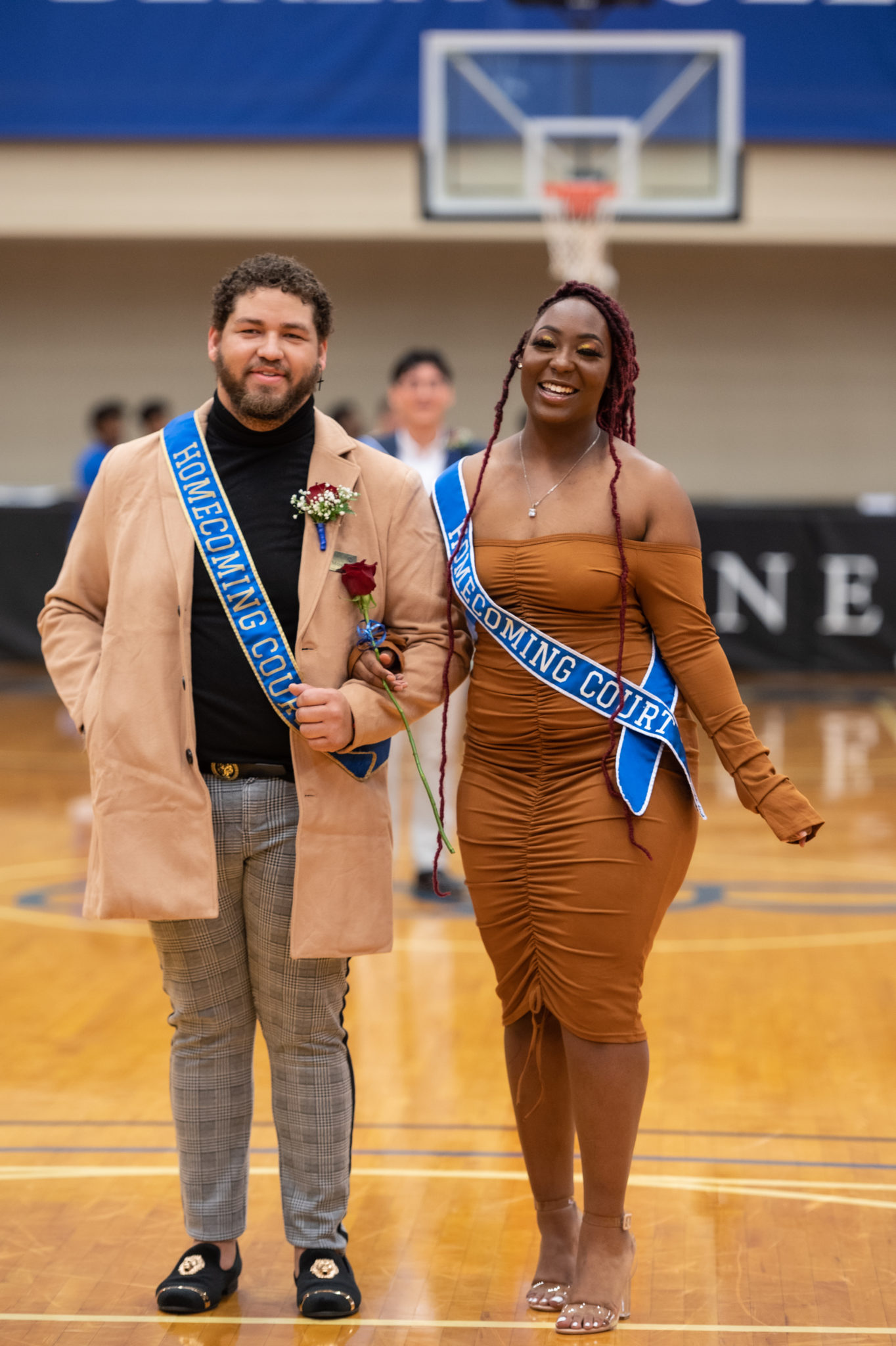 Photo of a male and female student in the homecoming court