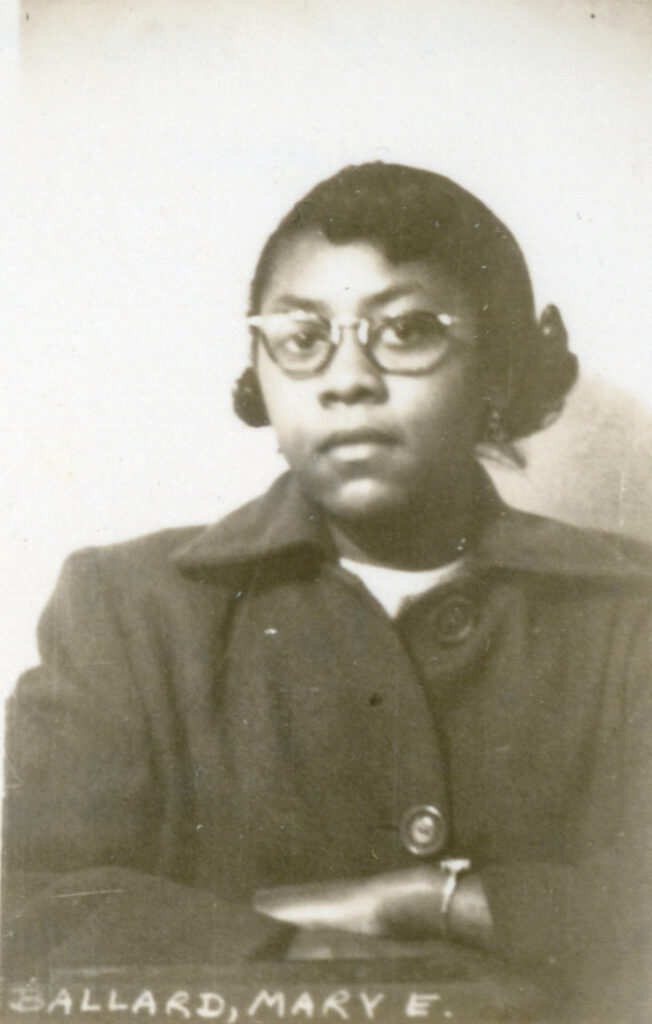 Black and white photo of Mary Elizabeth Ballard