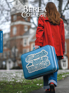 Spring 2022 Cover: Siree McRady ’22 carrying a vintage suitcase