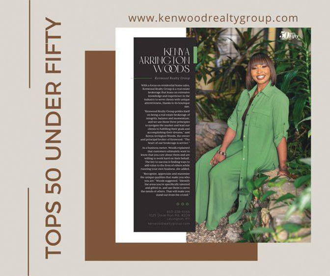 Tops 50 under fifty article of Kenya Arrington Woods