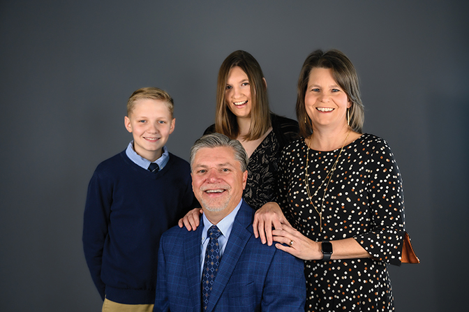 Portrait of Dr. Robert Stafford ‘89 and his family