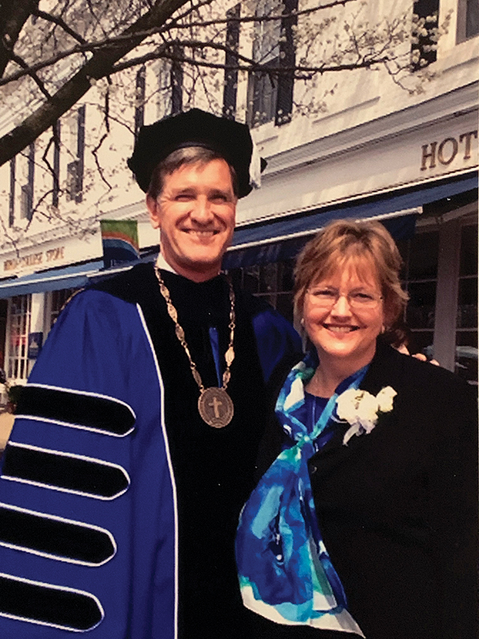 Lyle and Laurie Roelofs in full regalia at Lyle's inauguration