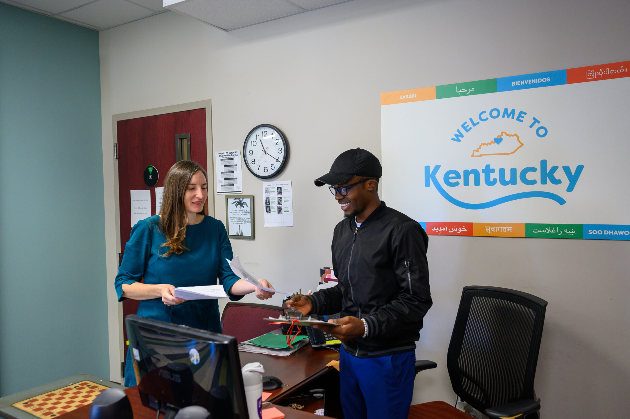 Adrienne Eisenmenger with coworker at Kentucy Refugee Ministries