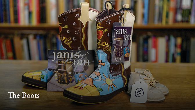 pair of decorated boots owned by Janis Ian