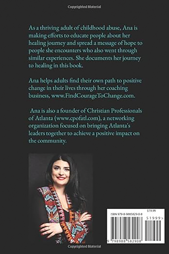 Back Cover of Ana Megrelishvili's book "Finding Courage to Change"