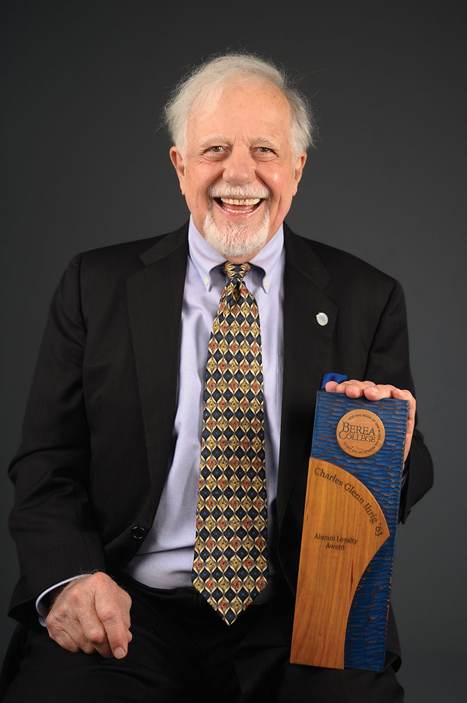 Portrait of Charles Glenn Ihrig ’63 holding an Alumni Loyalty Award