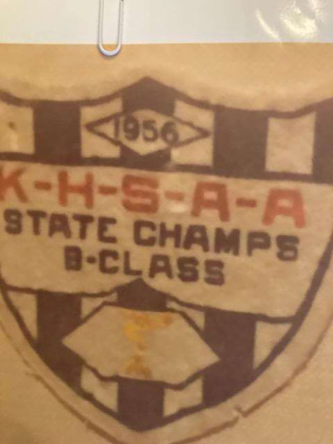 Vintage KHSAA state champs B-Class logo from 1956.